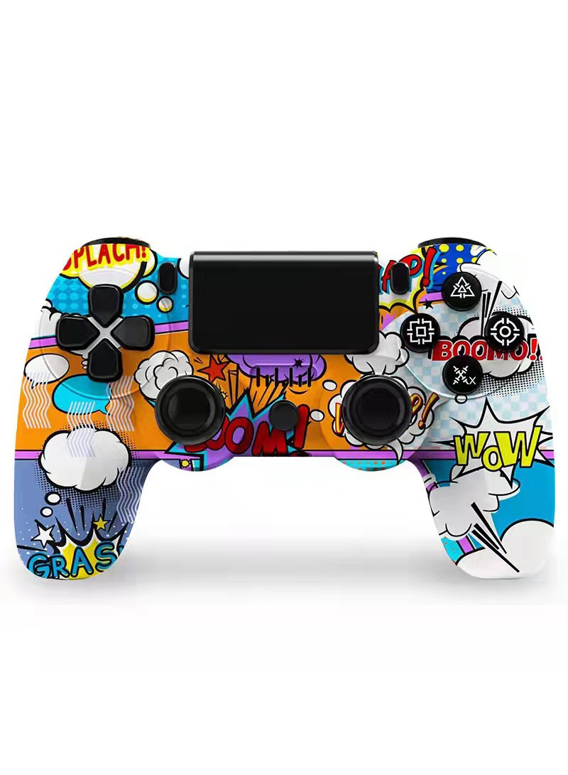 Wireless Bluetooth Controller for Ps4/Pc/Steam with Gyroscope and Dual Vibration Flame Camouflage
