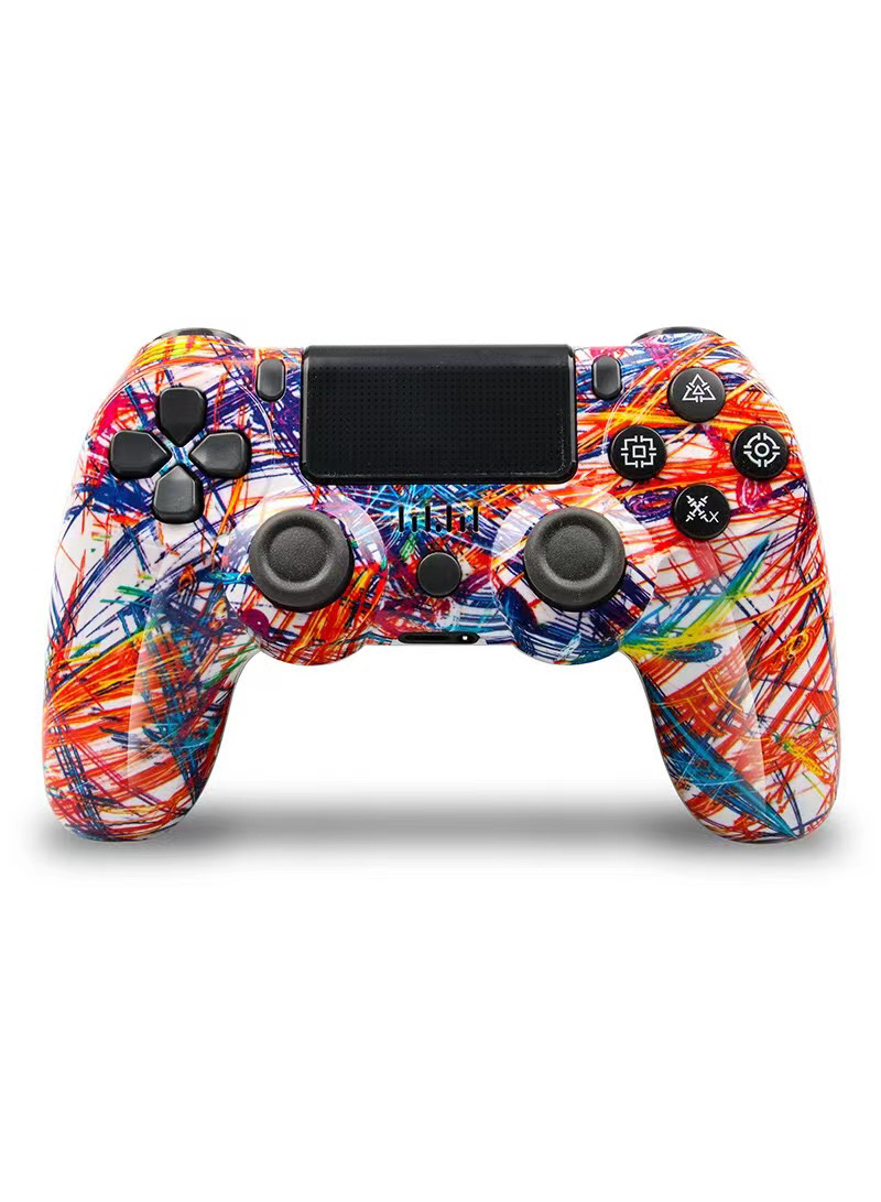 Wireless Bluetooth Controller for Ps4/Pc/Steam with Gyroscope and Dual Vibration Flame Camouflage