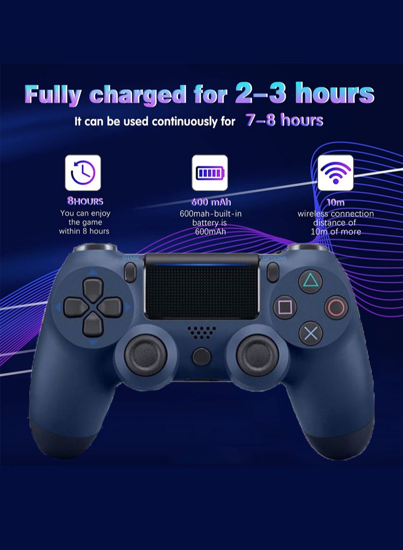 Bluetooth Wireless Game Controller for PS4/Slim/Pro/PC/iOS/Android/Steam with Dual Vibration, Headphone Jack