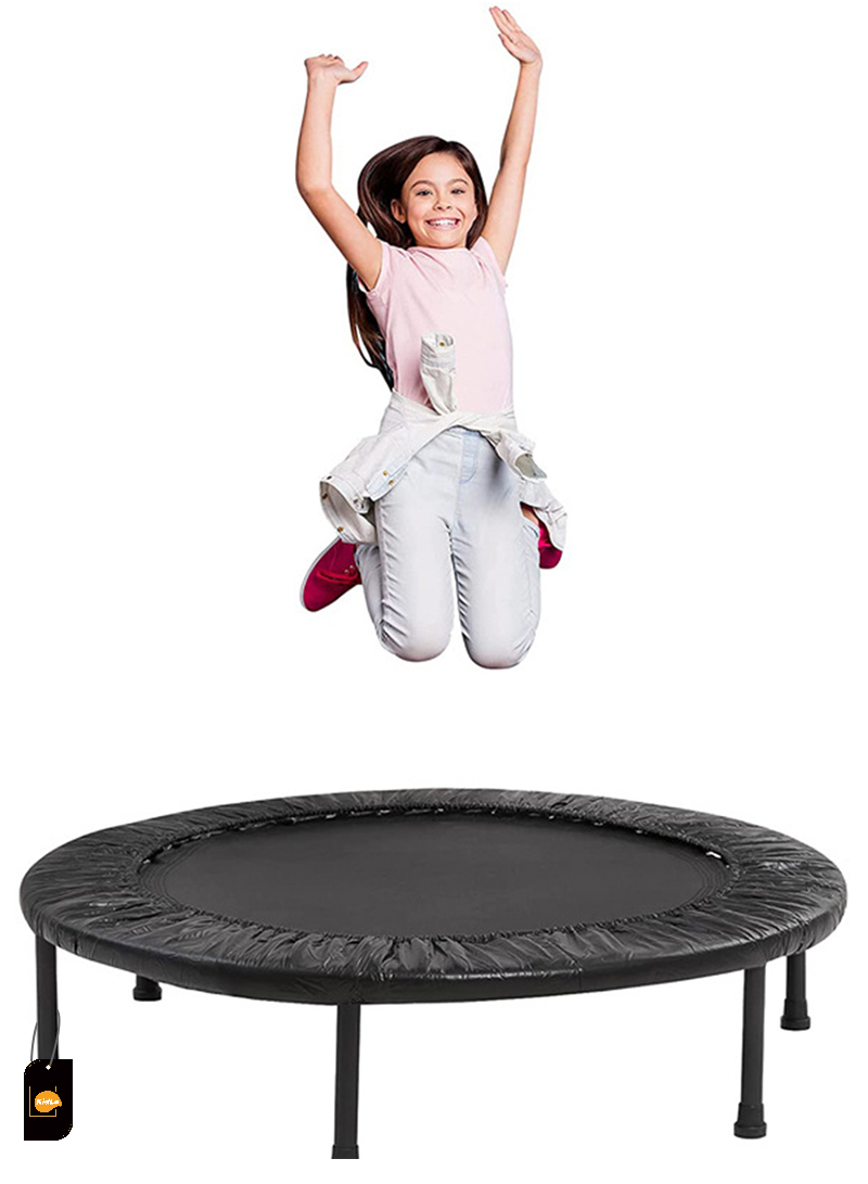 48 Inch Foldable Trampoline Round Jumping Pad Cardio Elastic Yoga Exercise Max Load