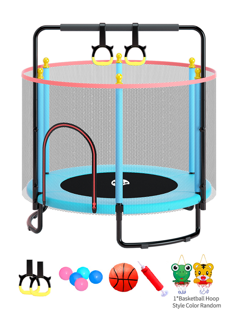 Children's Indoor Home With Guard Net With Horizontal Bar Trampoline Bouncing Bed