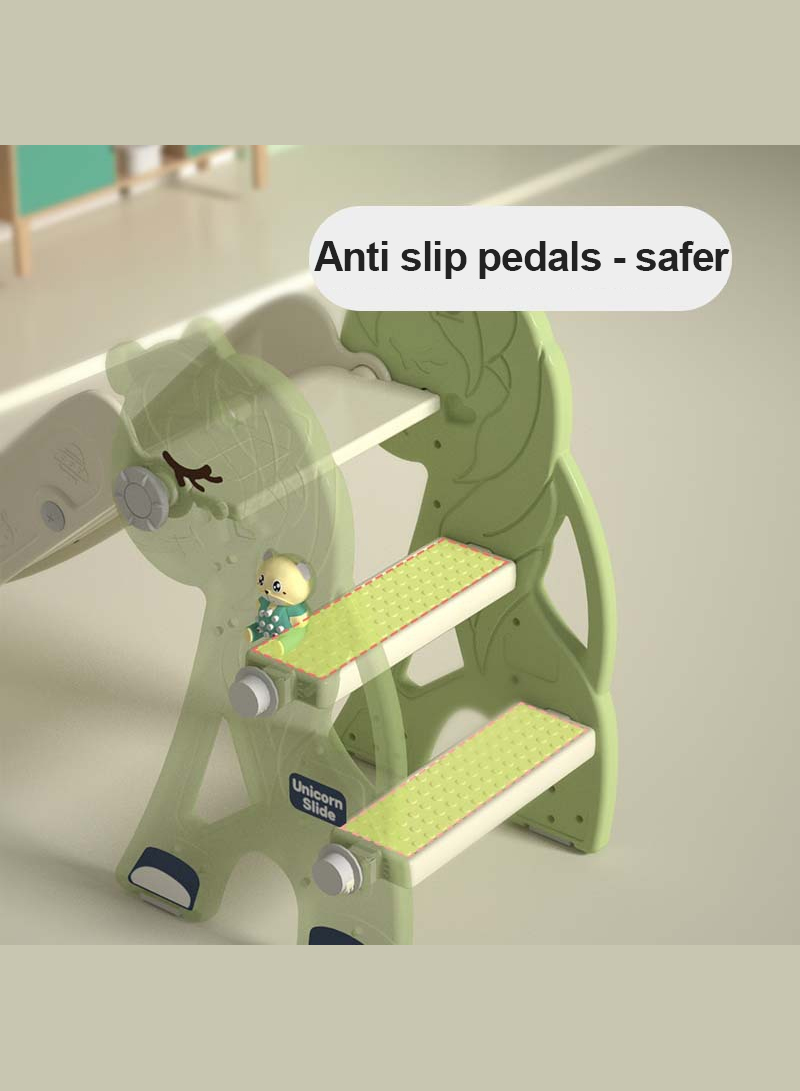 Kid Slide for Toddler Indoor Slide Outdoor Playground Climber Slide Playset with Basketball Hoop &amp; Ring Game