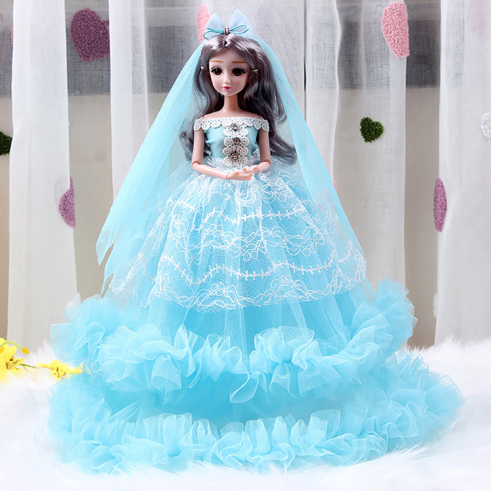 Barbie doll set gift box wedding dress girl princess single play house toy