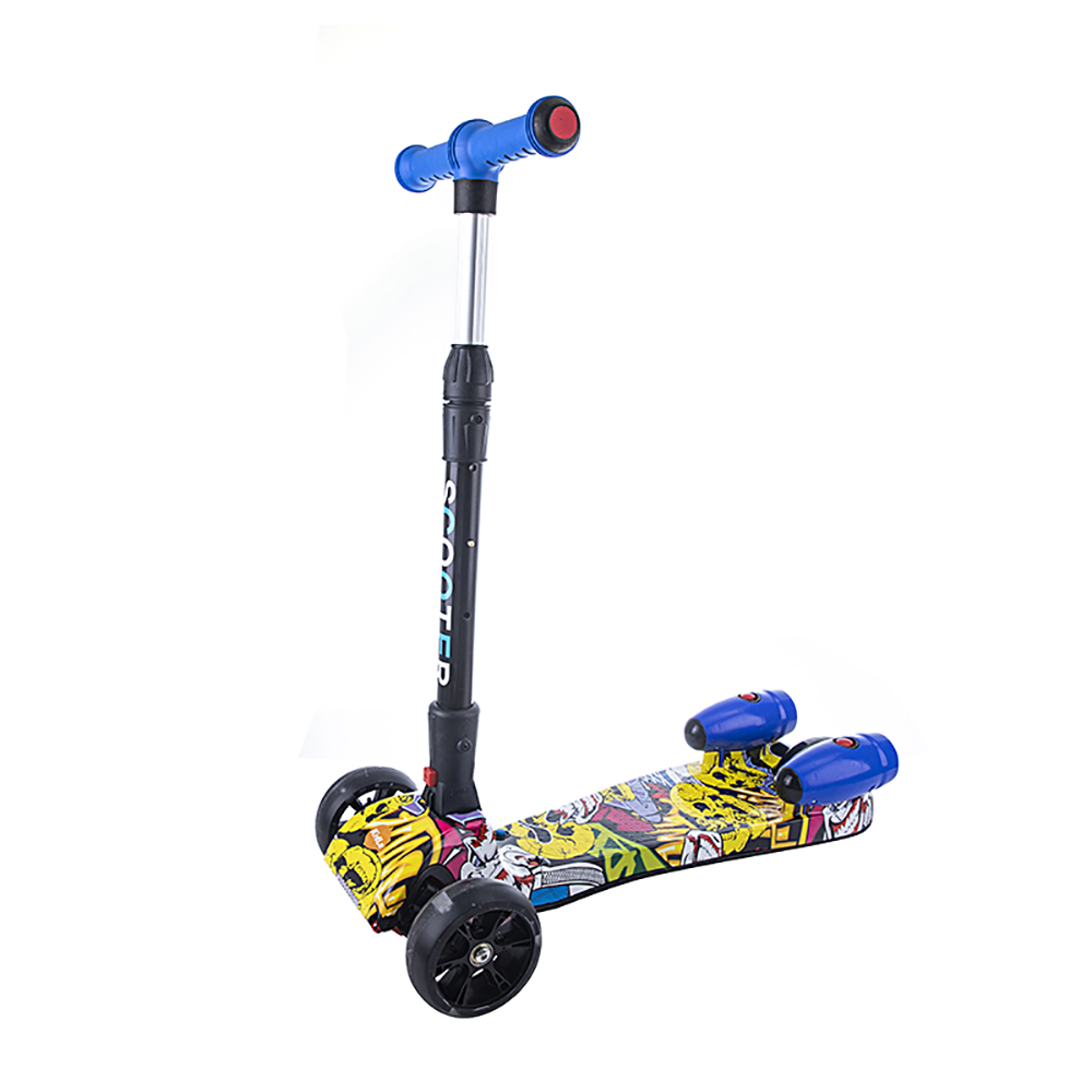 Kidle Children Scooters 3 Wheels Adjustable Height Foldable Flashing Scooter For Boys &amp; Girls