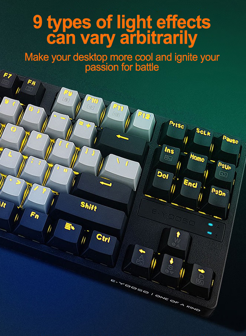 Z-14 104key Mechanical Gaming Keyboard with Yellow Blacklight