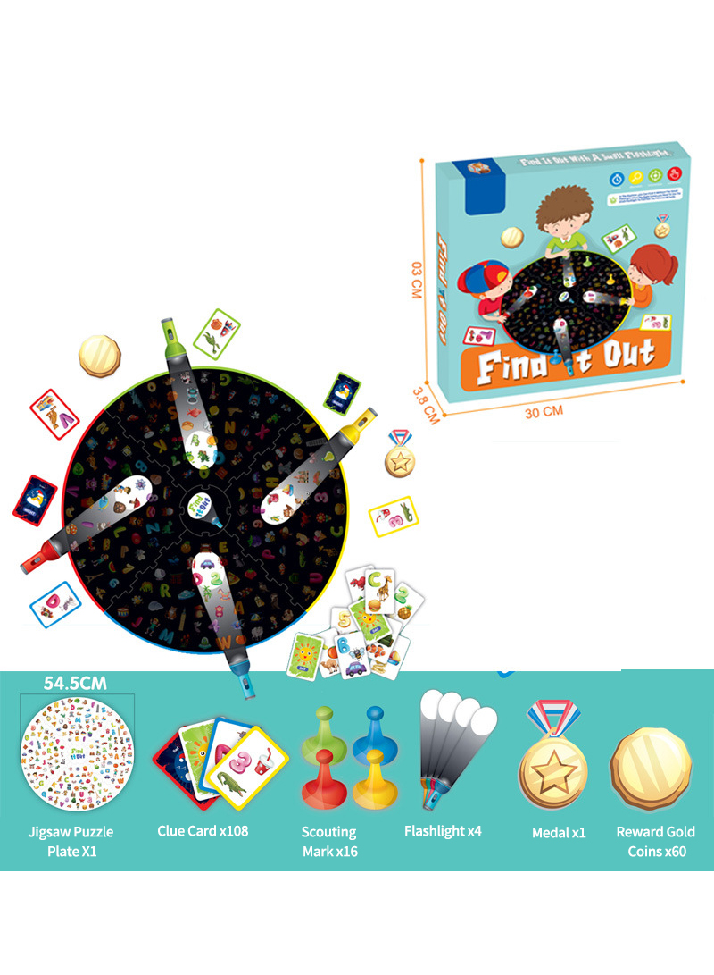 Kindergarten Baby Intellectual Development Parent-child Interactive Toys Children's Educational Desktop Treasure Hunt Game Small Flashlight