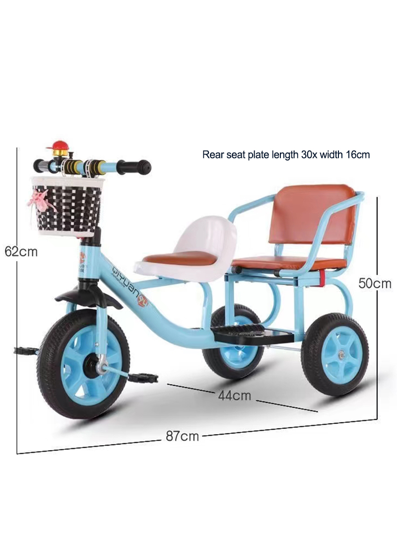 Children's Tricycle Baby's Bicycle Toddler Bike for Boys and Girls Toddler Tricycle ToddlerTrike Kids Tandem Tricycle with Adjustable Seat and Rear Padded Seat Kids Outdoor Play Equipment