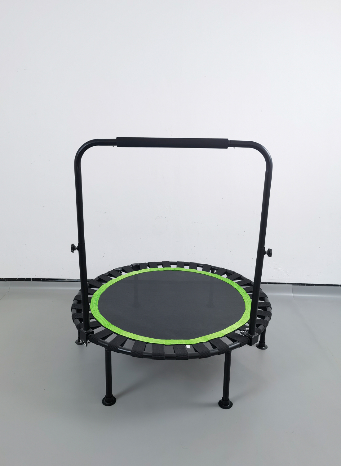 Foldable Mini Trampoline, 40 inches Fitness Trampoline with Bungees, U Shape Adjustable Foam Handle
