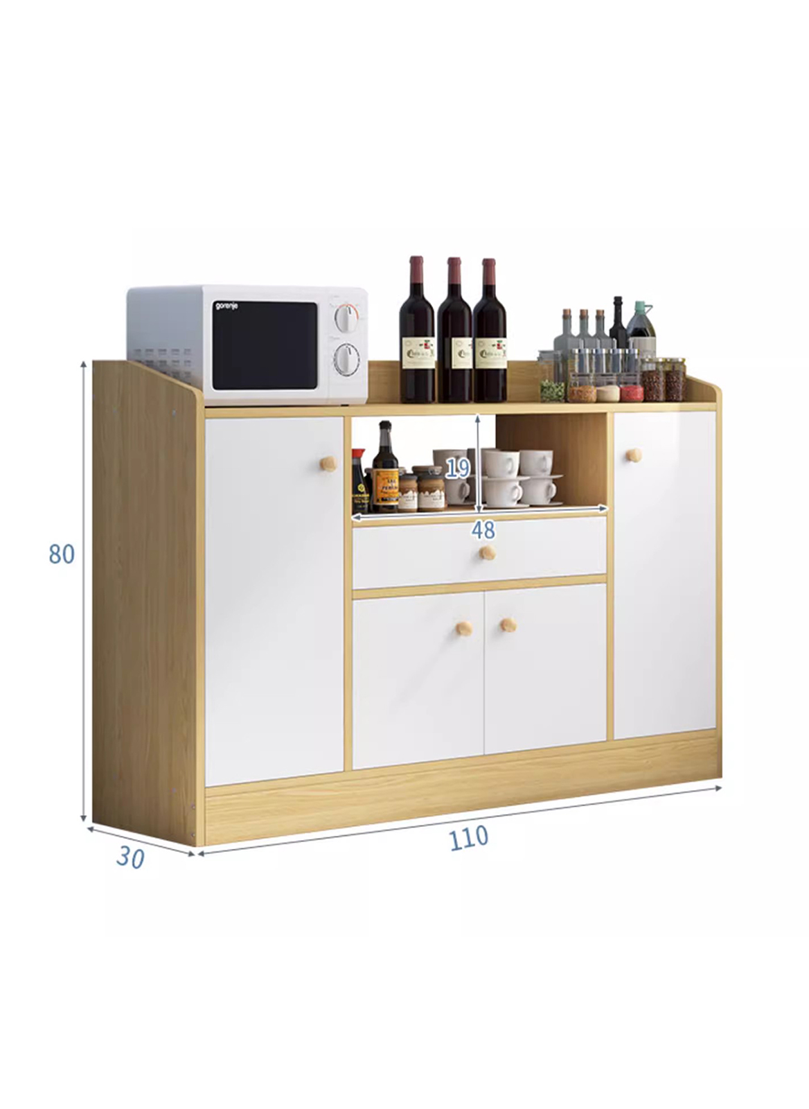 Modern Minimalist Multifunctional Kitchen Cupboard Storage Cupboard