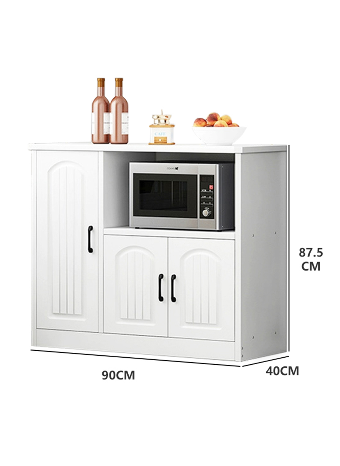 Multifunctional Kitchen Storage Cabinet, Modern Pantry Buffet Sideboard with Microwave Organizer, Freestanding Cupboard for Dining Room Coffee Corner