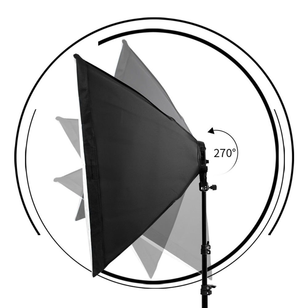 Photography Softbox Lighting Kit with 1Pcs 135W Bulbs,Cantilever Stand and Carry Bag for Photo Studio, Live Broadcast Room