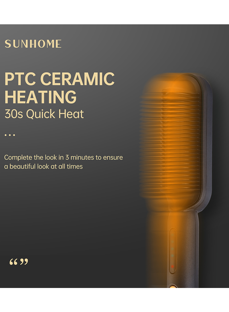 SUNHOME Hair Straightening And Curling Comb Grey