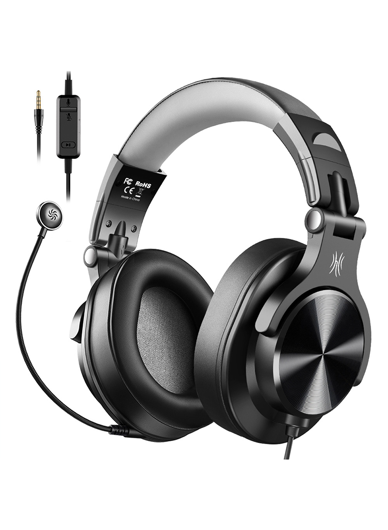 A71D USB headset with Mic Over Ear headphones with In-Line Mute Cable & Wired Stereo Laptop Headsets for Zoom Skype Office Conference Phone Call Online Course & PS4 Xbox One PC Gaming