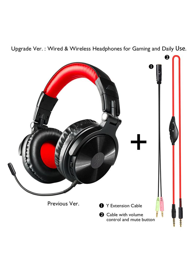 Pro M-Bluetooth Over Ear Headphones With 110 Hrs Playtime, Wired Gaming Stereo Headsets With Boom Mic For Ps4, Xbox One, Pc, Wireless Headset For Phones, Laptop, Office - Studio Wireless