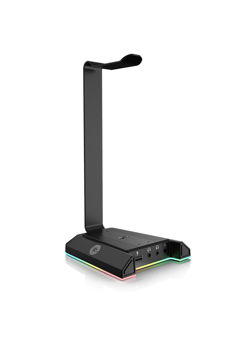 W1 Gaming Headset Stand with 7.1 Surround Sound RGB Light USB and 3.5mm Port