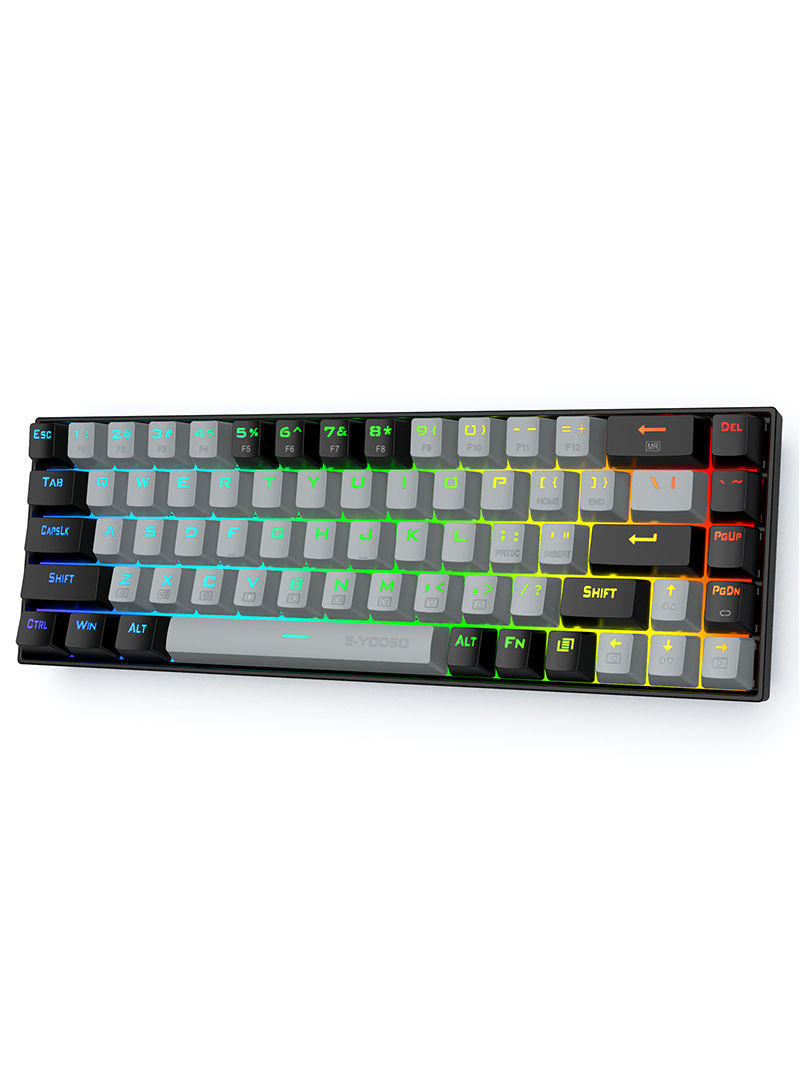 Z-686 65% RGB Gaming Keyboard,Wired 68 Keys Red Switch Mechanical Keyboard for Office Gaming