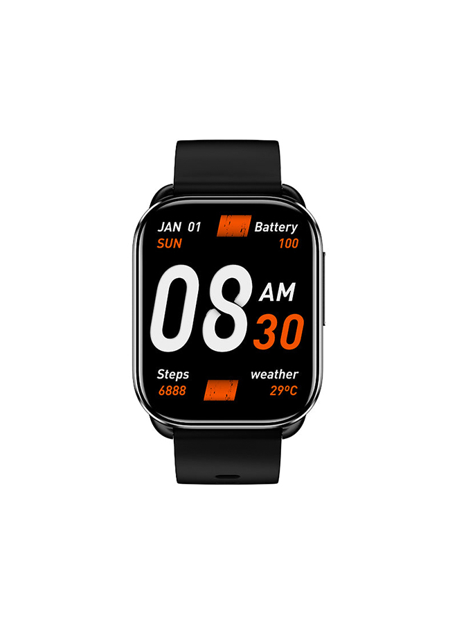 QCY Watch GS Smart Sports Watch With 2.02 Large Display, Bluetooth Call, Health Monitoring,10 Days Battery Life and Message, Call Notification - Black